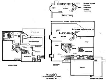Wild Flower West Homes - Plan #5 Plan #5 is 2,670 square foot two story home with four bedrooms and three bathrooms. It features a formal dining and li