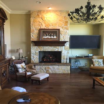 Custom Stoned fireplace
