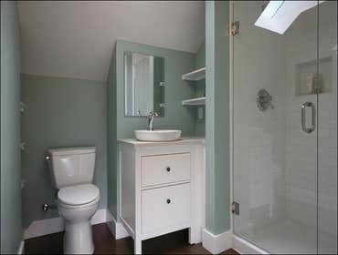 Tiny dormer bathroom