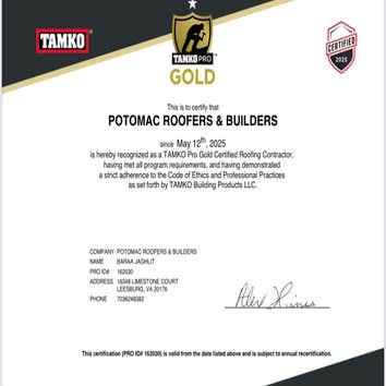 Potomac Roofers and Builders