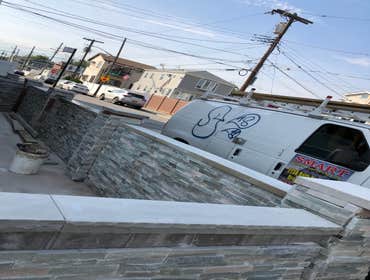 Photos by Smart General Contracting Corp. #7 Brick fence with natural stone vinyl fence etc