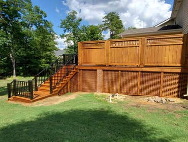 Pressure Treated with Aluminum Rails after stain