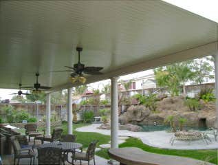 Solid roof with roman columns