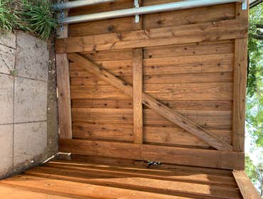 Photos by Ntx Fence Pros #1 8’ cedar board on board prestained.