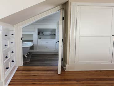 Baine Contracting Inc Project Multiple jobsites - showing kitchens, interior and exterior trim work, new homes, bathrooms, tile work, wood and iron ra