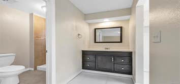 Photos by KM Services #2 Took out all carpet, painted floors with KILZ. Repaired damage to walls and trim, sprayed 9 rooms and trim...2 days after fini