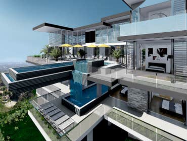 sideview 2 pools Cantilever