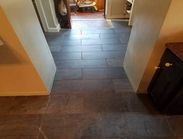 Porcelain tile floor